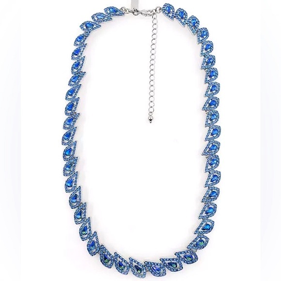 INC Blue Crystal Teardrop Collar Necklace - Picture 9 of 9